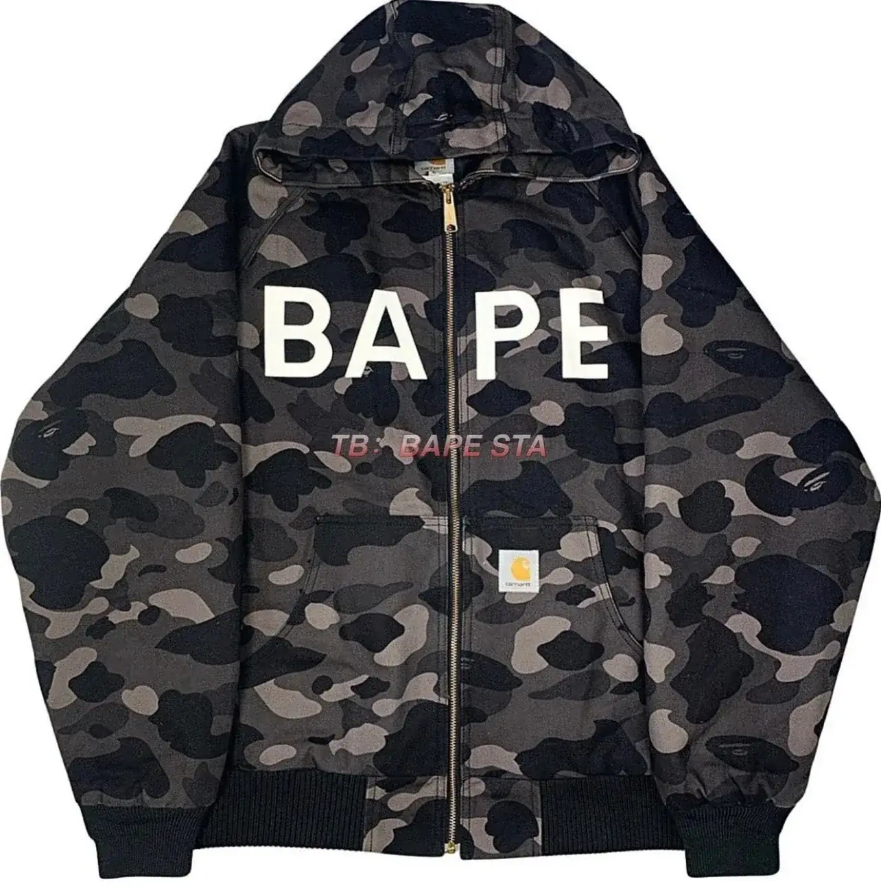 Bape Camo Logo Zip-Up Hoodie