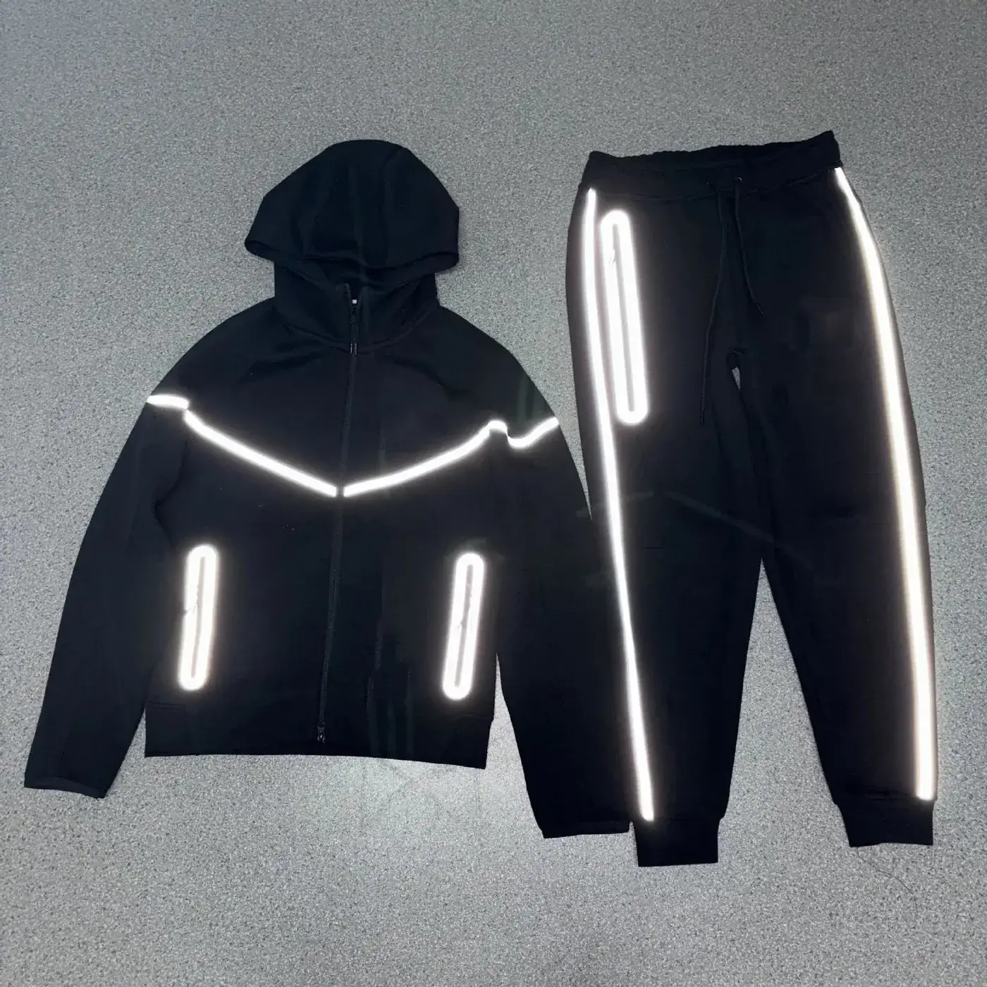 Nike Reflective Zip-Up Tracksuit Black