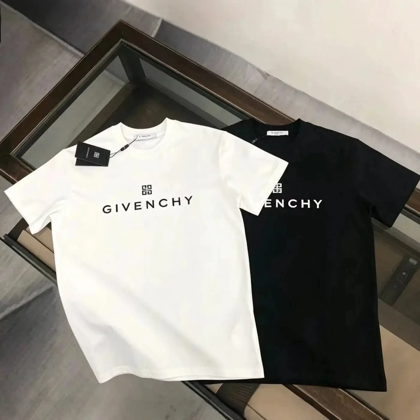 Givenchy Logo Short Sleeve T-shirt Black & White