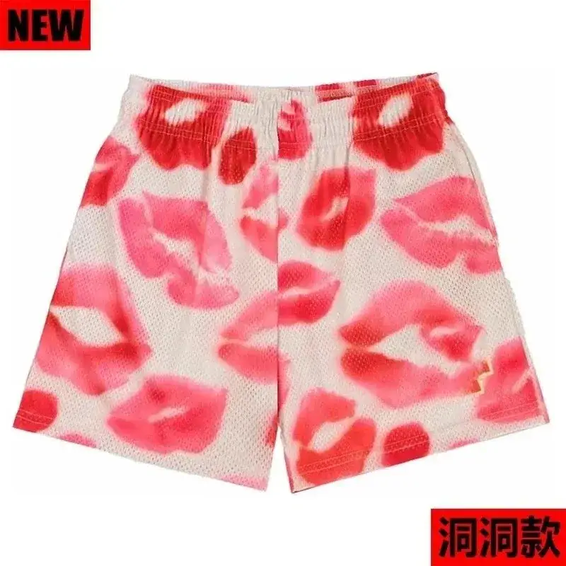 Eric Emanuel (EE) Style Lip Print Mesh Athletic Shorts