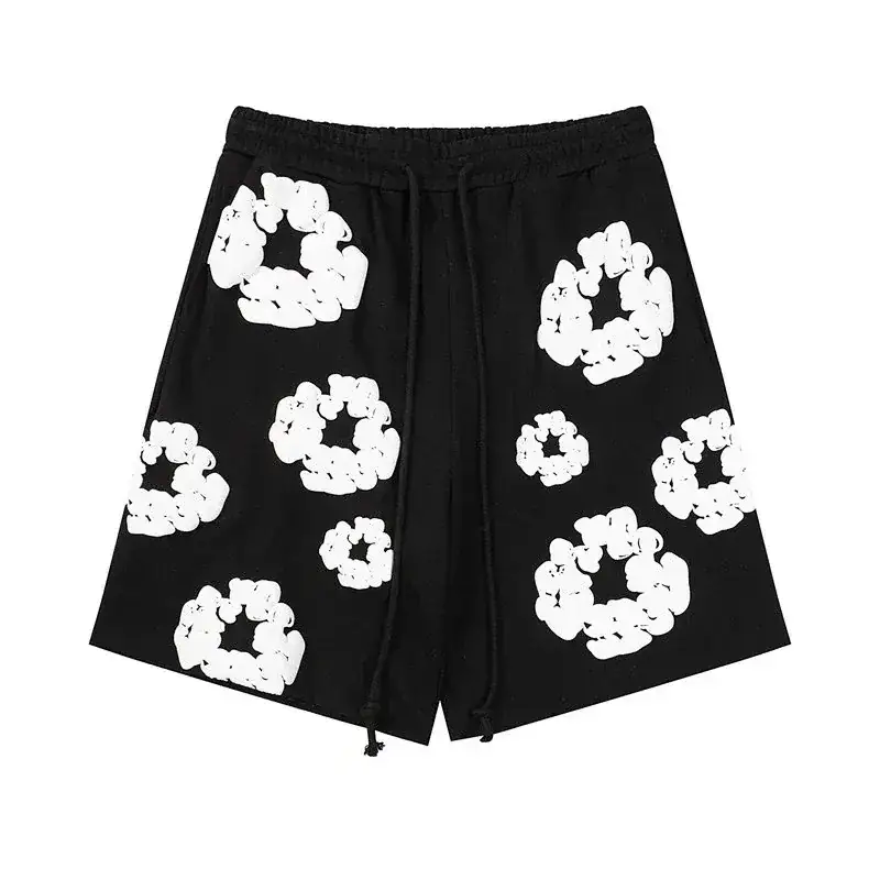 Denim Tears-Style "Cotton Wreath" Foam Print Shorts