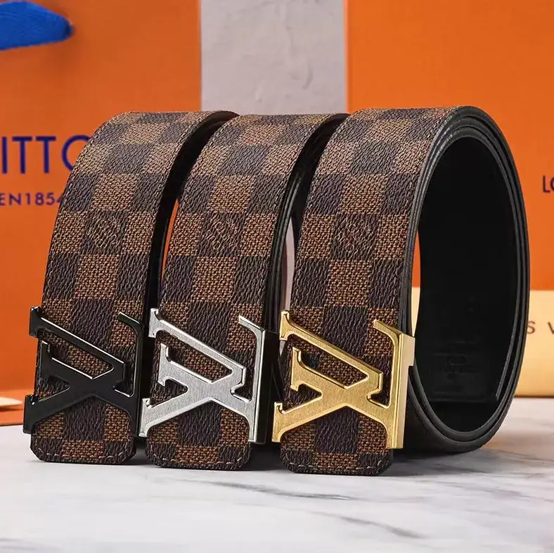 Louis Vuitton Damier LV Buckle Belt Brown