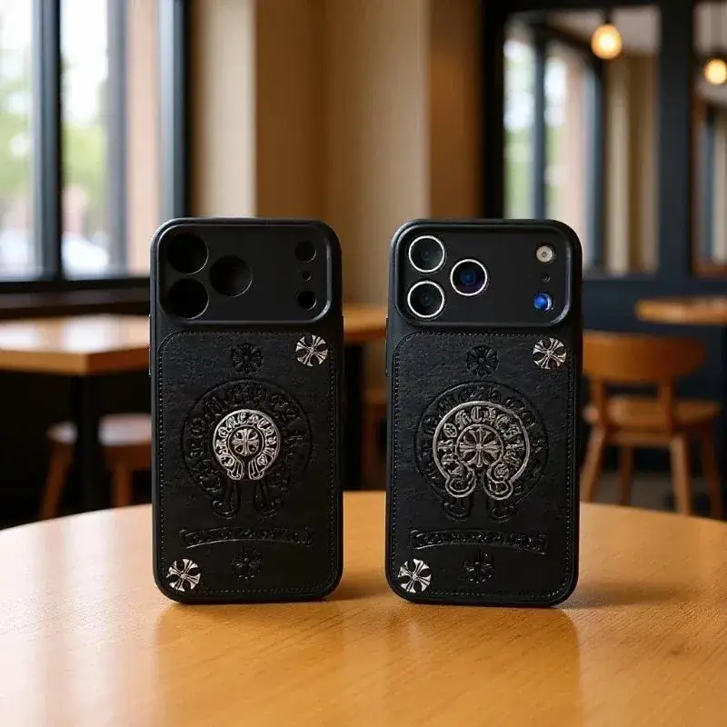Chrome Hearts Cross Metal Leather Patch Phone Case