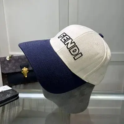 Fendi Two-Tone Cap Navy
