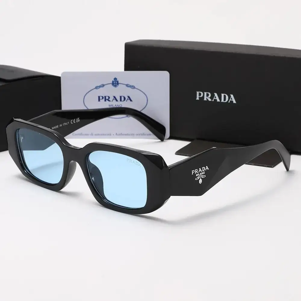 Prada Symbole Sunglasses Black Light Blue