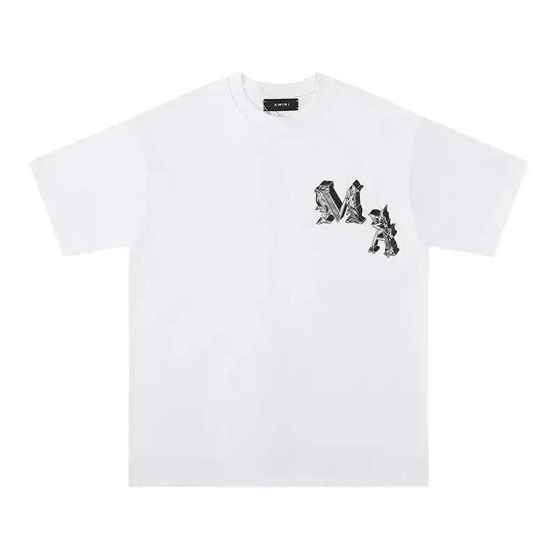 AMIRI Gothic-Style Metallic "MA" Logo T-Shirt