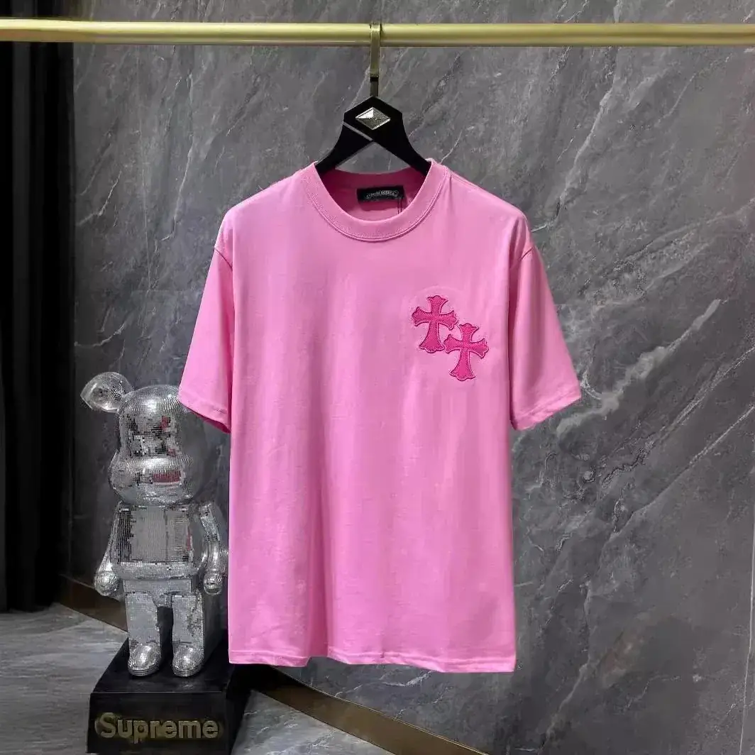 Chrome Hearts Pink Double Cross Patch T-Shirt