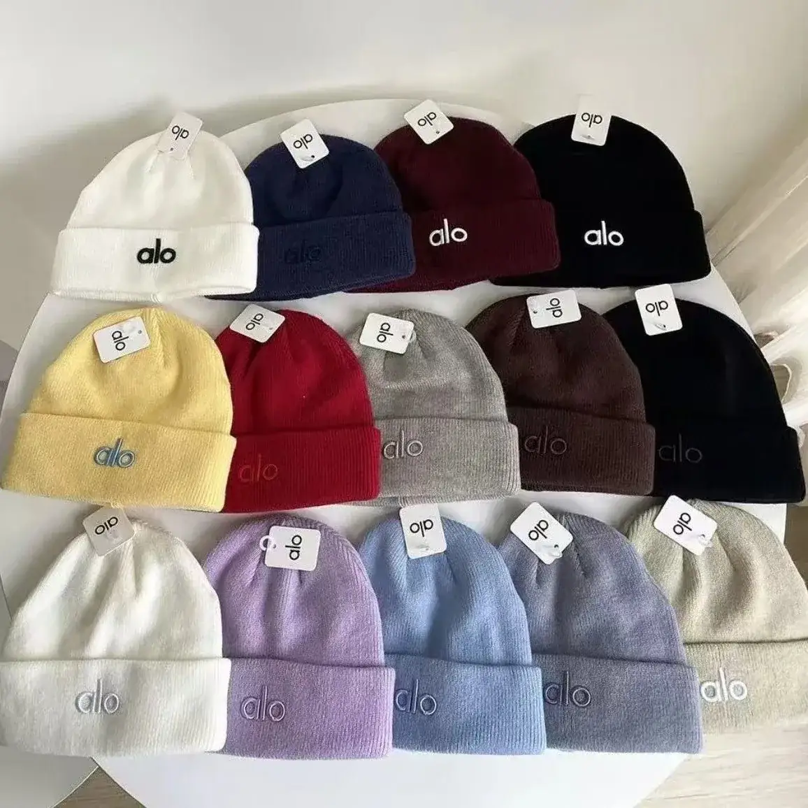 Alo Yoga Classic Embroidered Knit Beanie