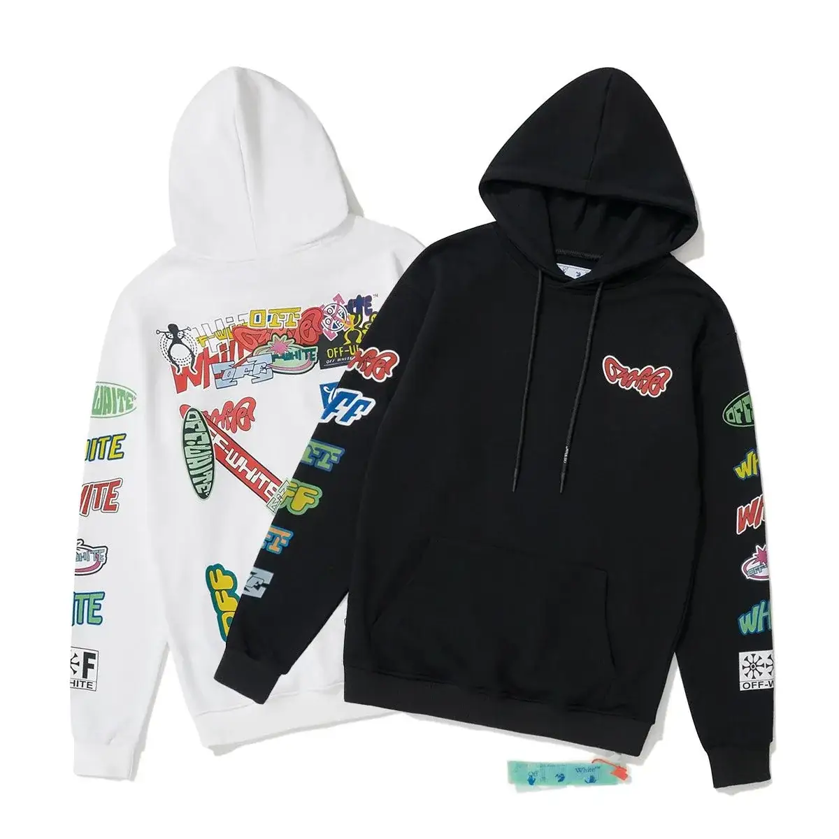 Off-White Multicolor Graphic Hoodie