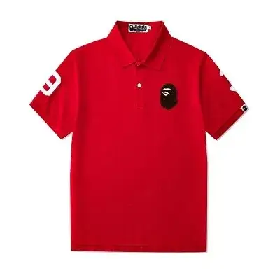 Bape Flocked Ape Head Short-Sleeve Polo Shirt