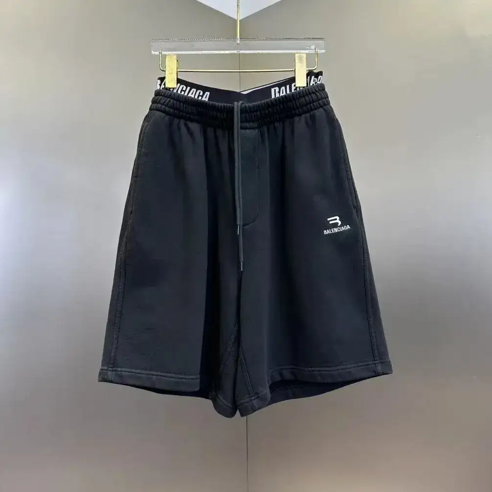 Balenciaga Distressed Logo Sports Shorts