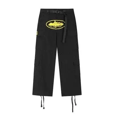 Corteiz Alcatraz Cargo Pants Yellow Logo
