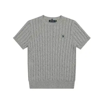 Ralph Lauren Gray cable knit short sleeve sweater