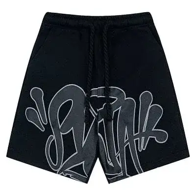 Corteiz Graffiti Big Letter Print Drawstring Sweat Shorts