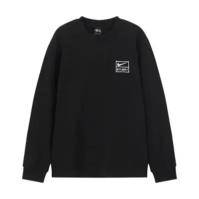 Nike x Stussy co-branded small logo crewneck sweatshirt
