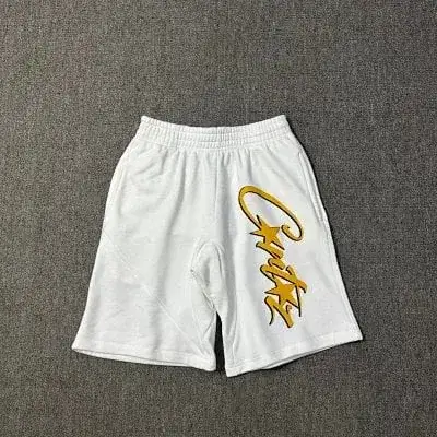 Corteiz Script Logo Shorts White