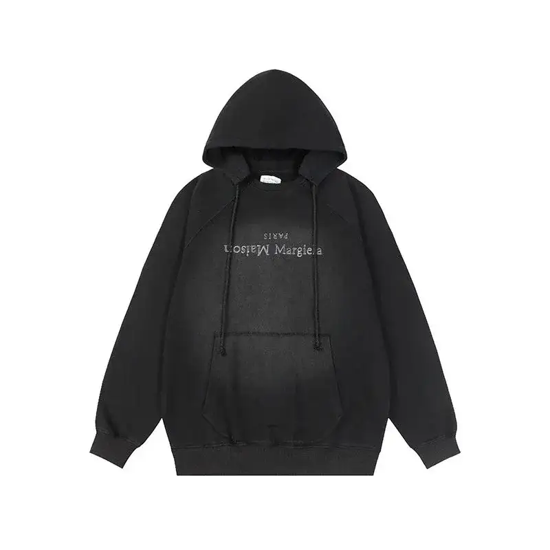 Maison Margiela-Style Distressed Reverse-Print Hoodie