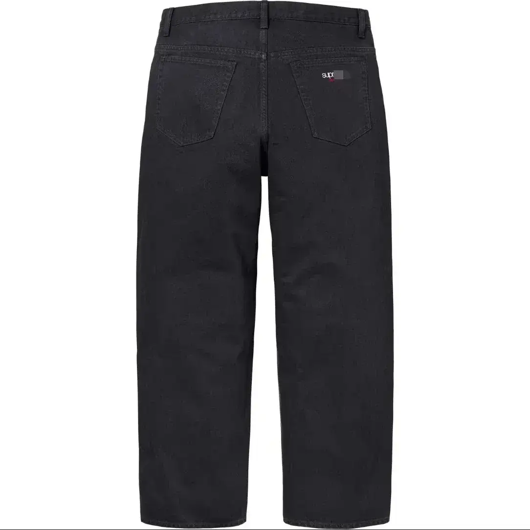 Supreme-Style Black Wide-Leg Jeans