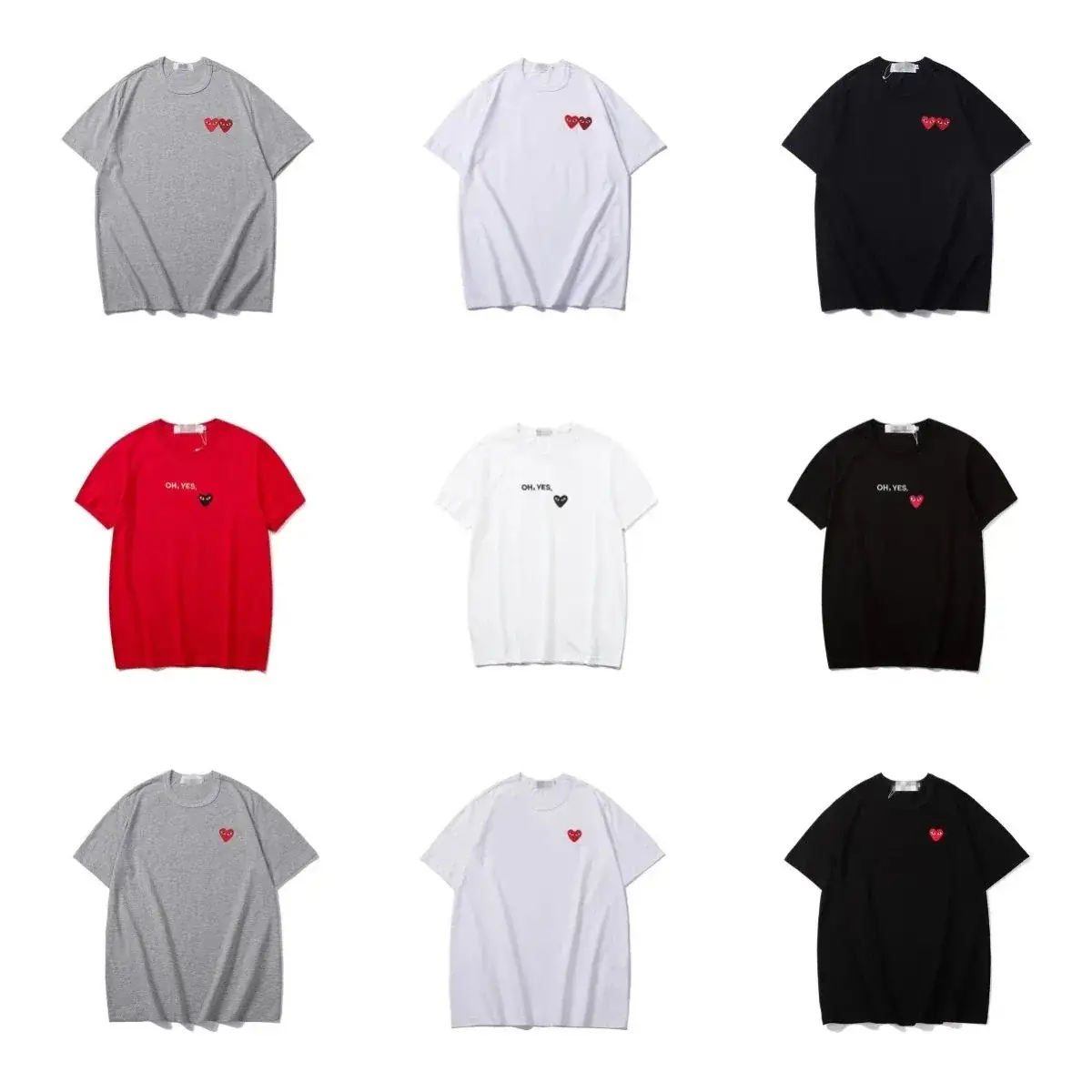 CDG PLAY (Rei Kawakubo) Classic Embroidered Heart T-Shirt