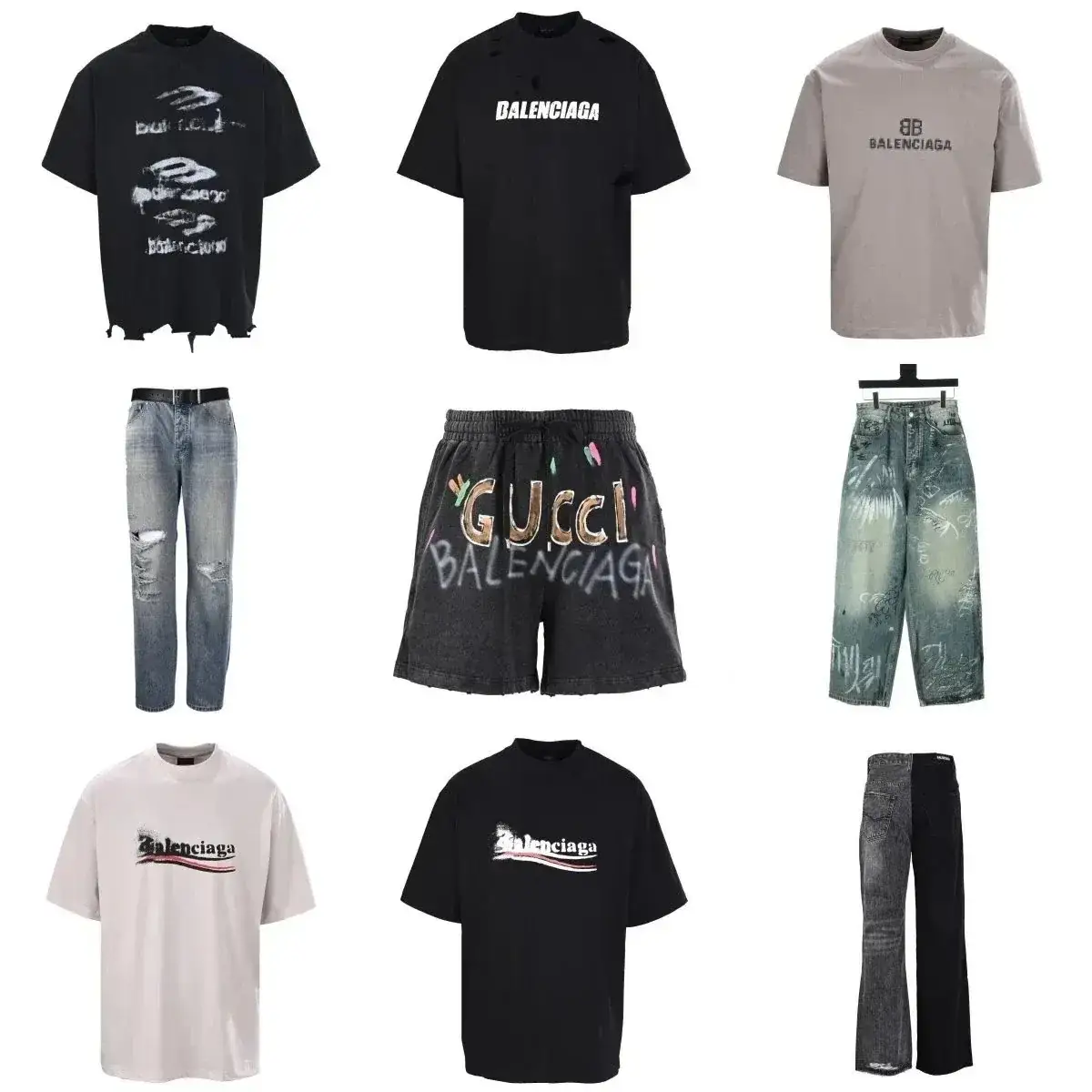 High-Street and Vintage-Distressed Apparel (Balenciaga-Inspired)