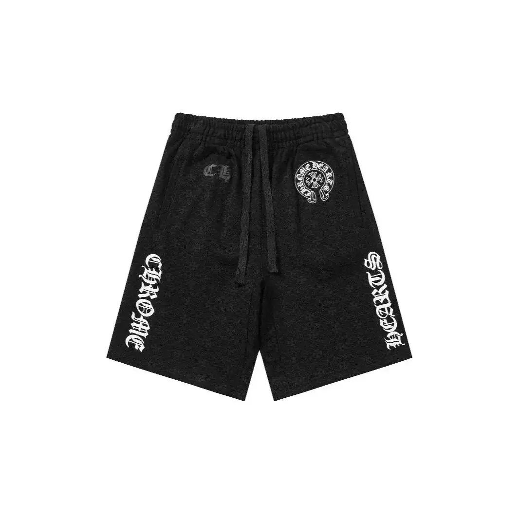 Chrome Hearts-Style Casual Sweat Shorts with Allover Subtle Pattern Print