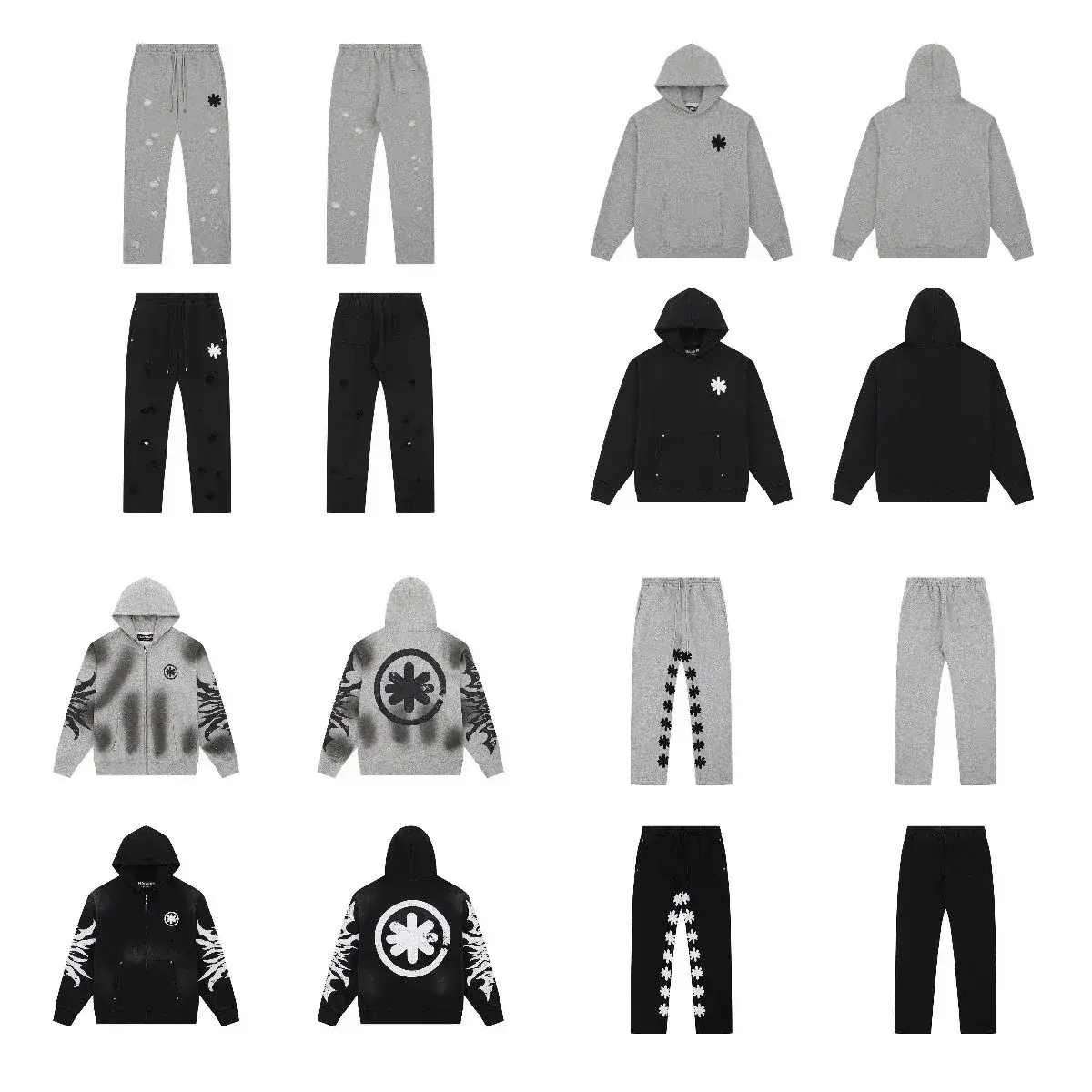 Snowflake Graphic Hoodie and Sweatpants Set