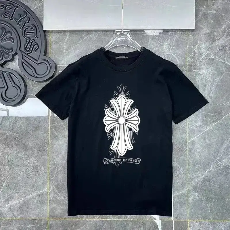 Chrome Hearts-Style Cross-Print T-Shirt