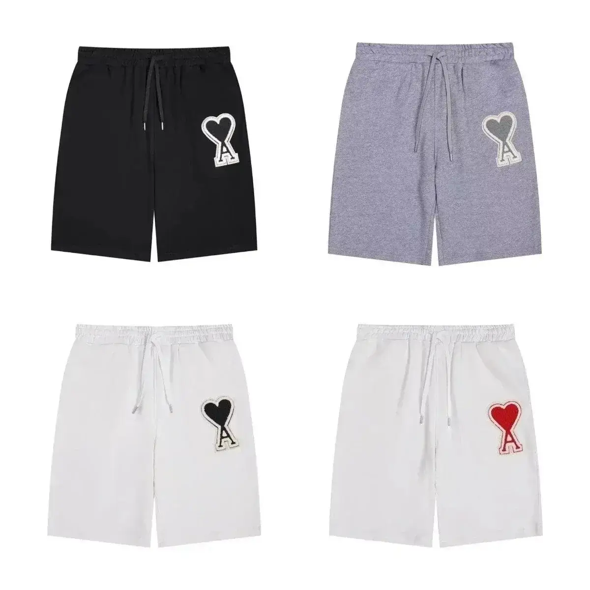 AMI Paris Heart Logo Sweat Shorts