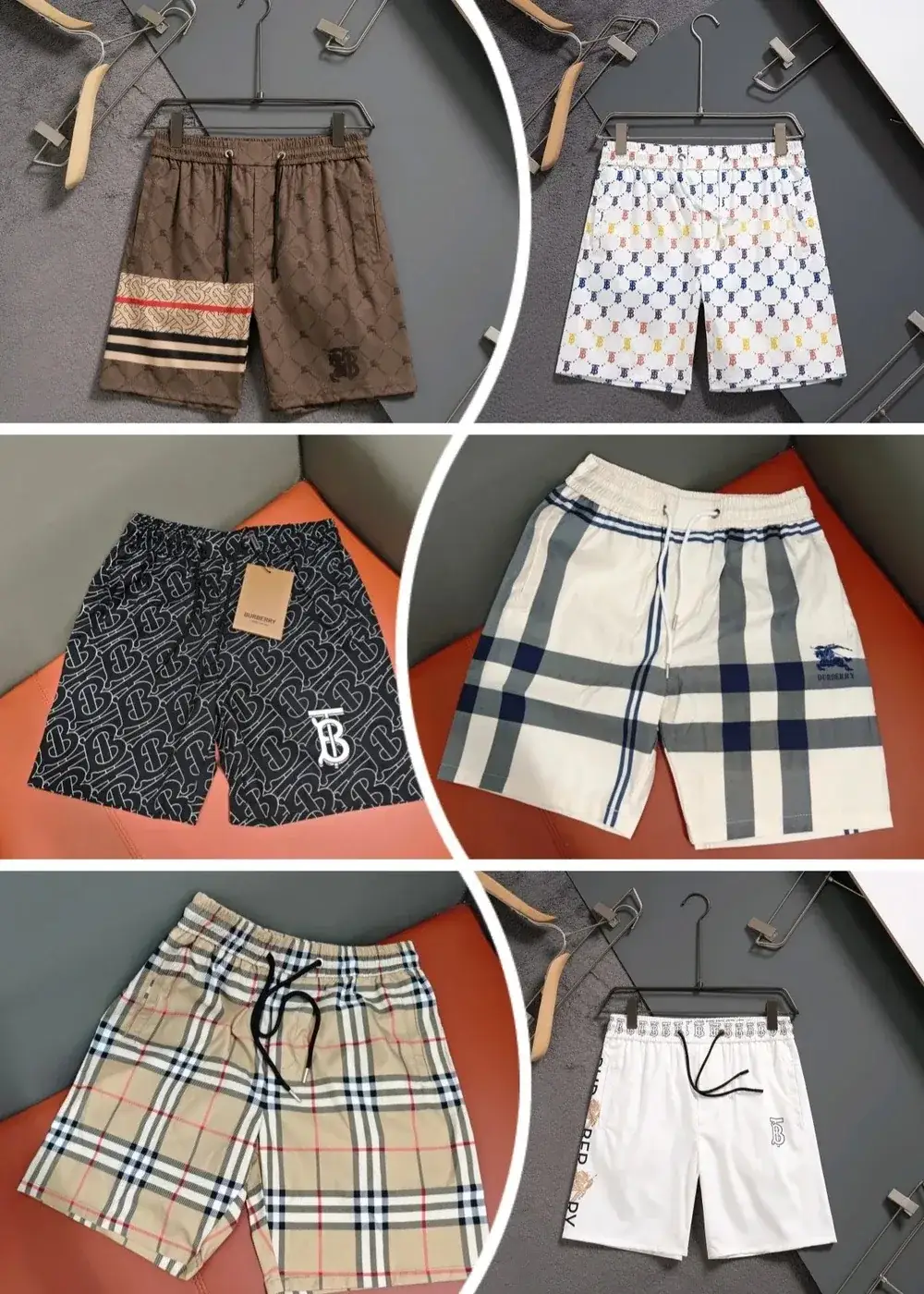 Burberry multi-style TB check casual shorts