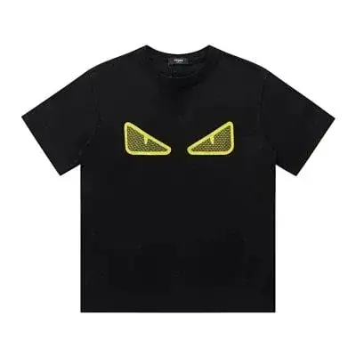 FENDI fluorescent green letter black T-Shirt