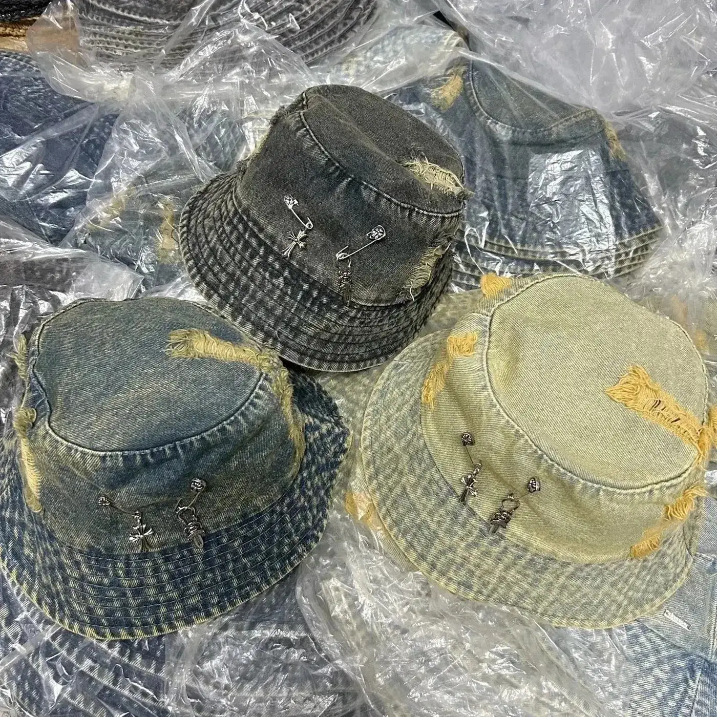 Distressed Denim Bucket Hat