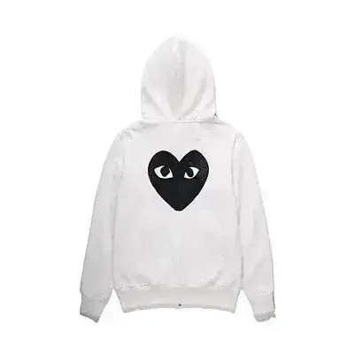 CDG Play Heart Eyes Print Zip-Up Hoodie Multi-Color