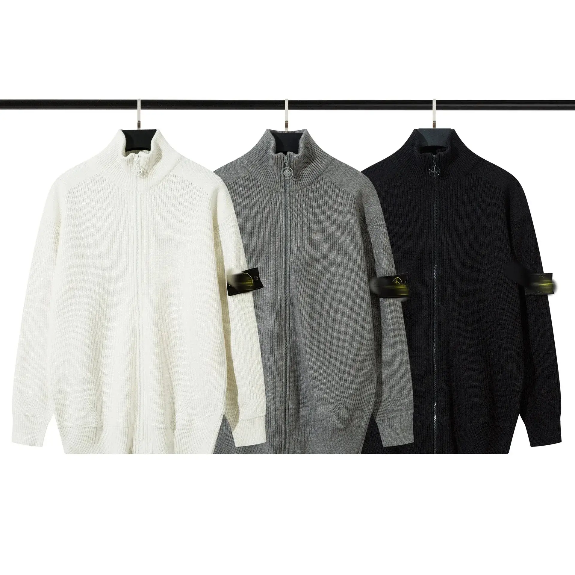 Stone Island stand-up collar zip-up cardigan