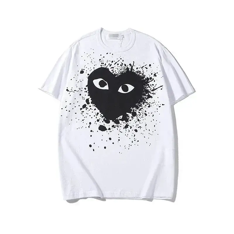 Comme des Garçons PLAY T-Shirt with Splatter-Paint Heart Design