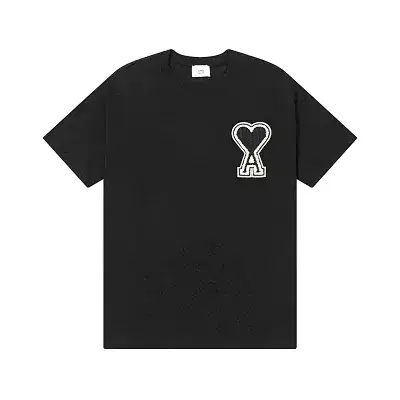 AMI black T-Shirt with white heart A logo