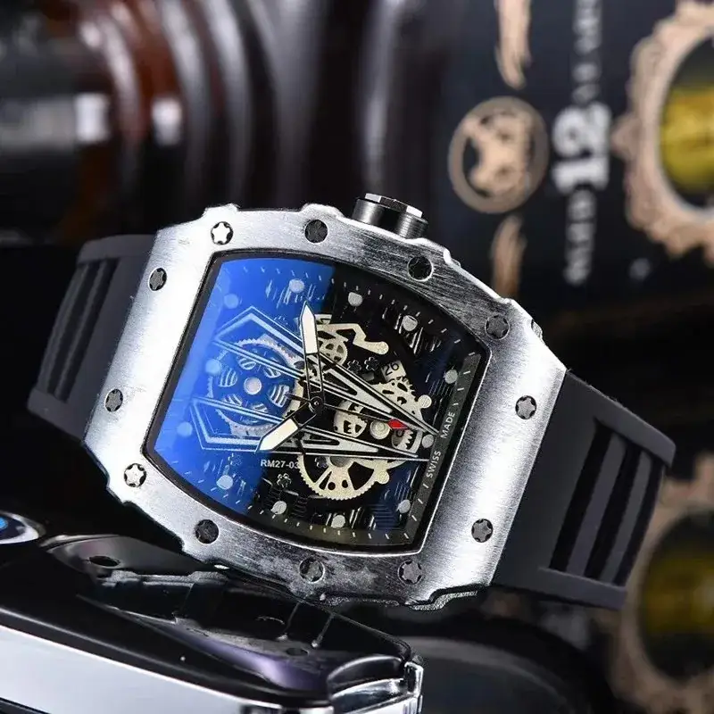 Richard Mille Skeleton-Dial Watch Black Strap