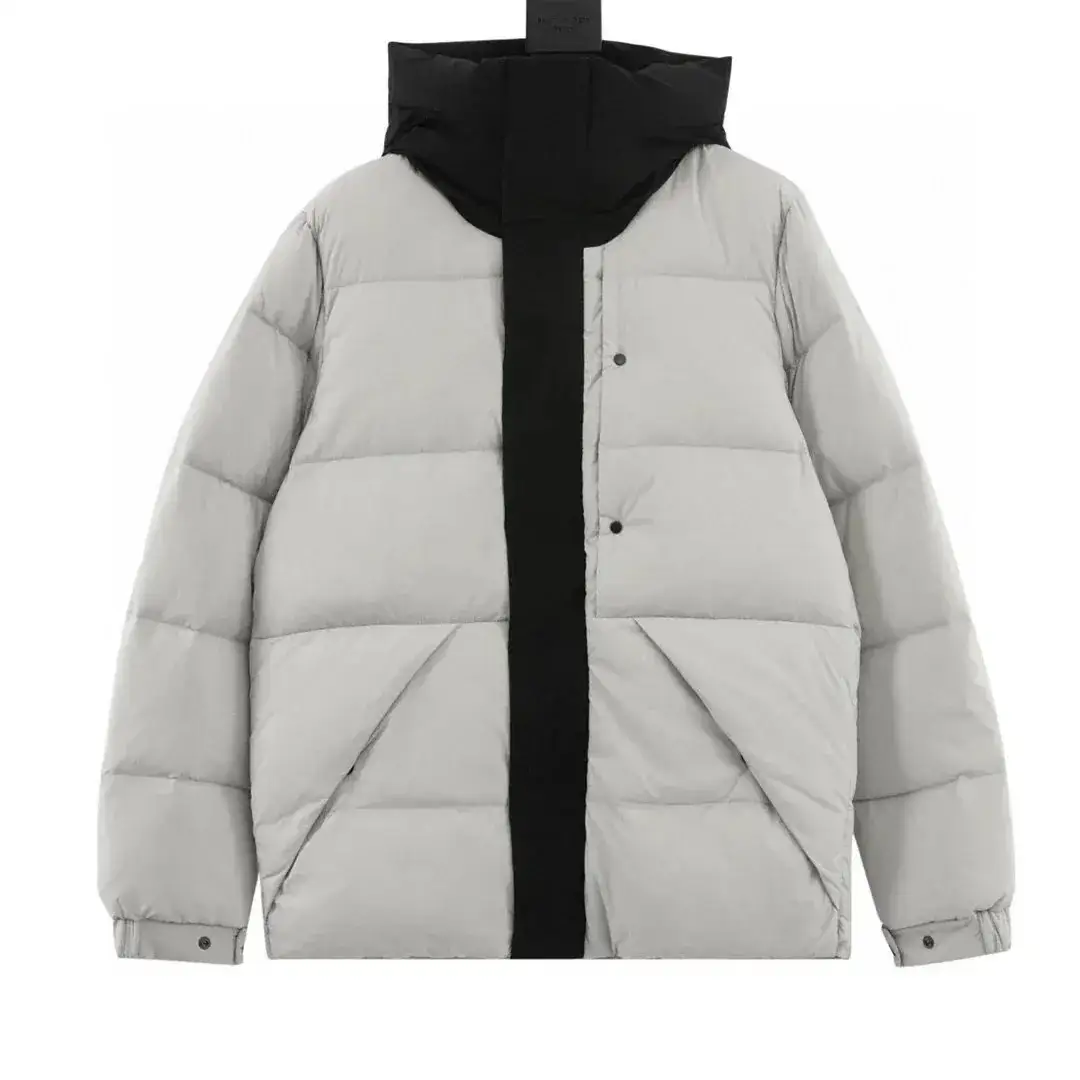 Moncler Hooded Puffer Jacket Light Gray