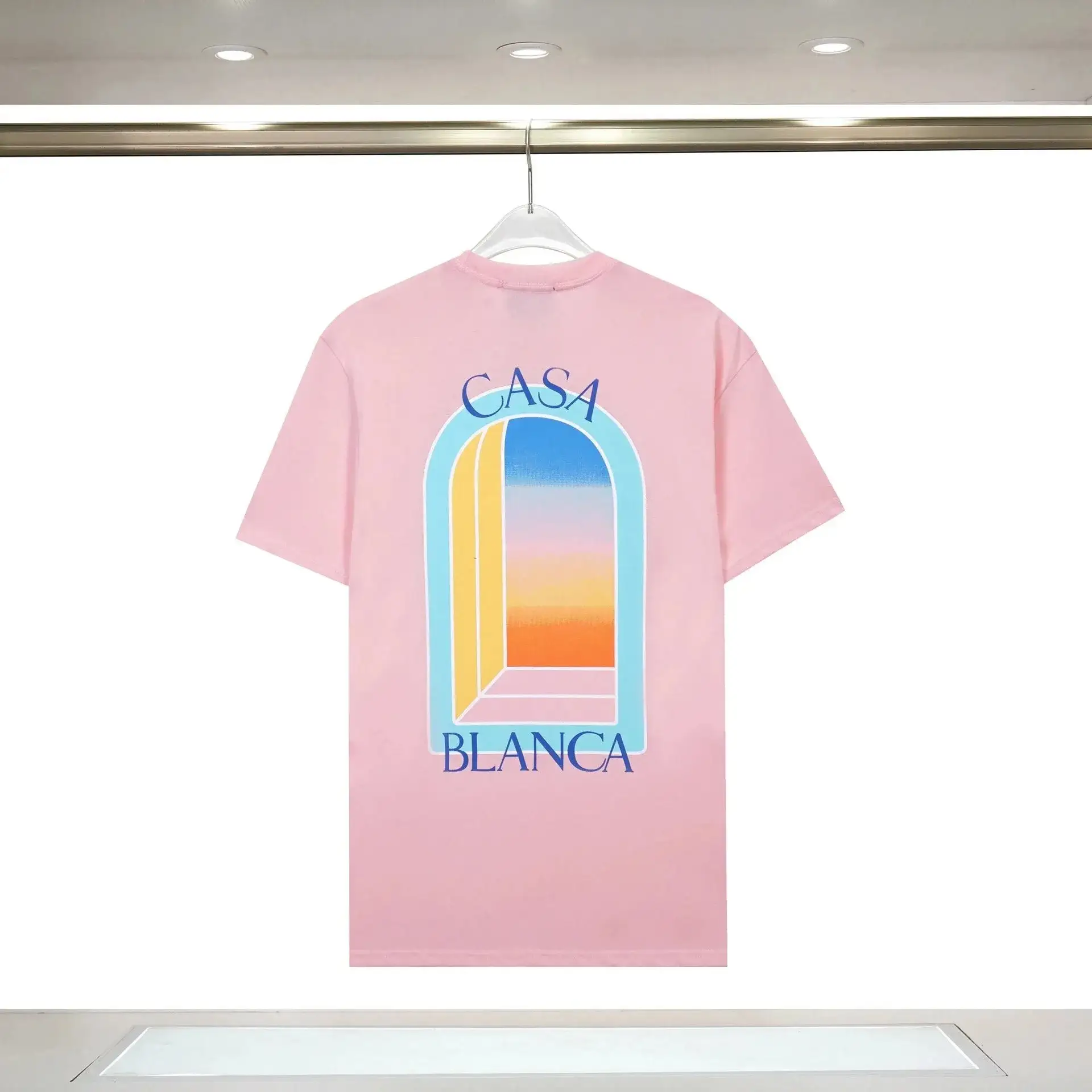 Casablanca Arch Window Graphic T-Shirt Pink