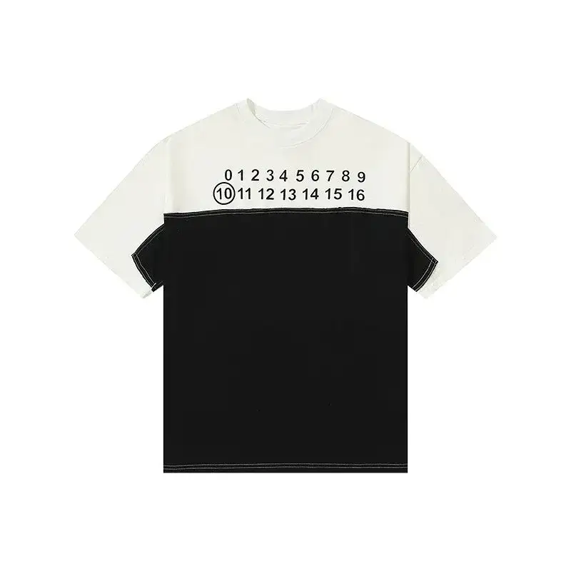 Maison Margiela Colorblock Numbers White Black T-Shirt
