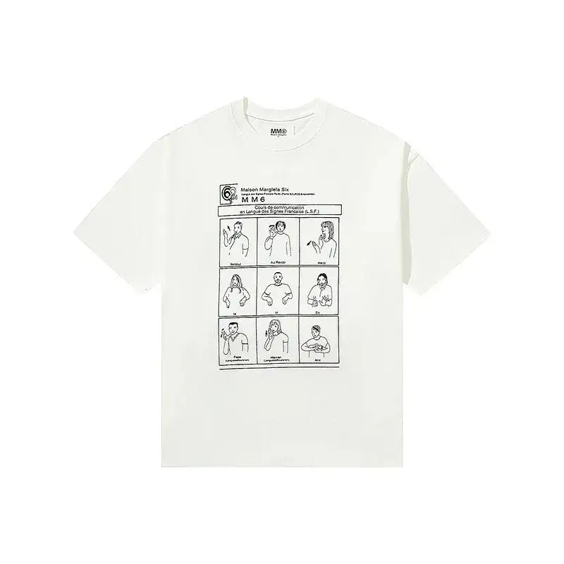 MM6 Maison Margiela Sign Language Graphic T-Shirt Off White