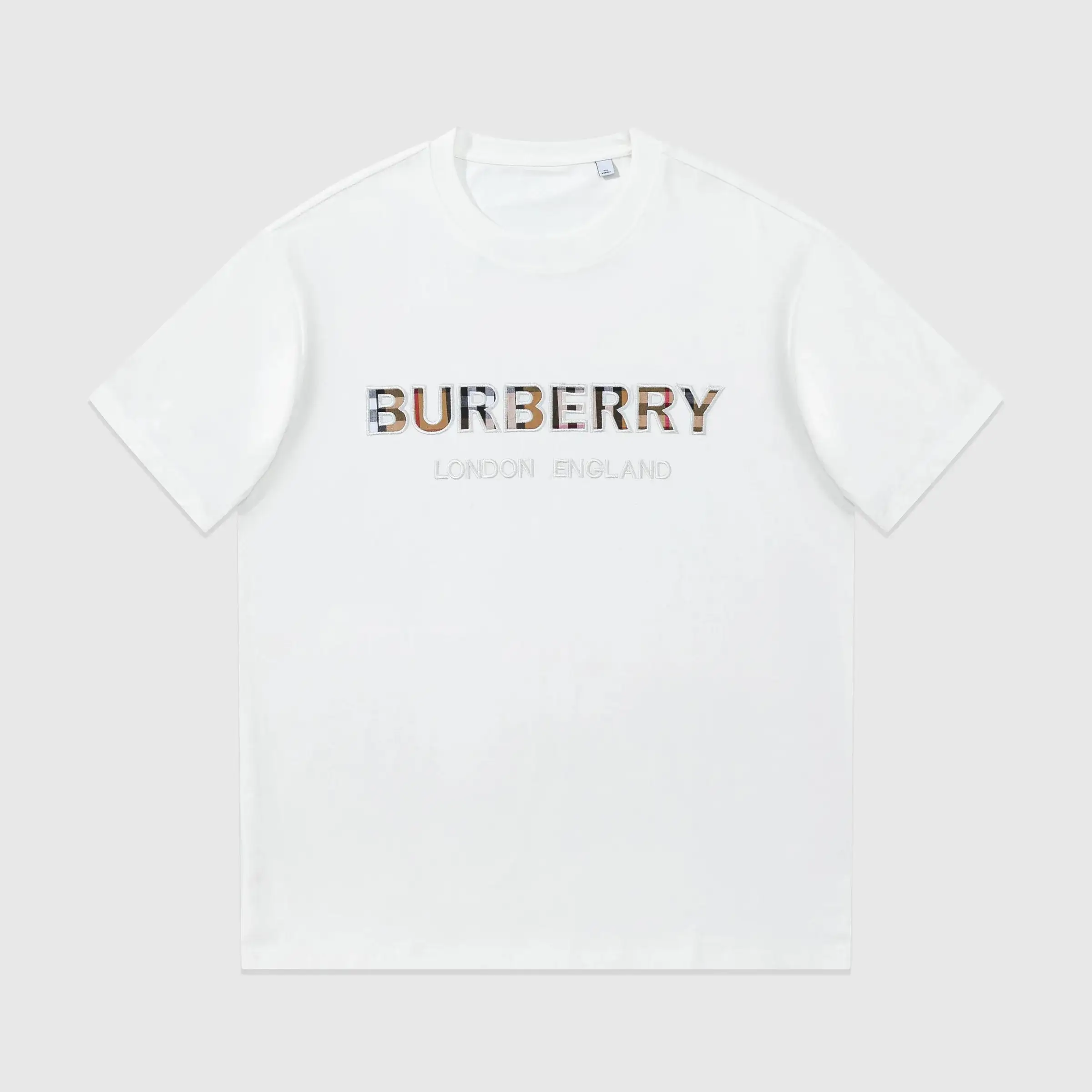 Burberry Check Applique London England T-Shirt White