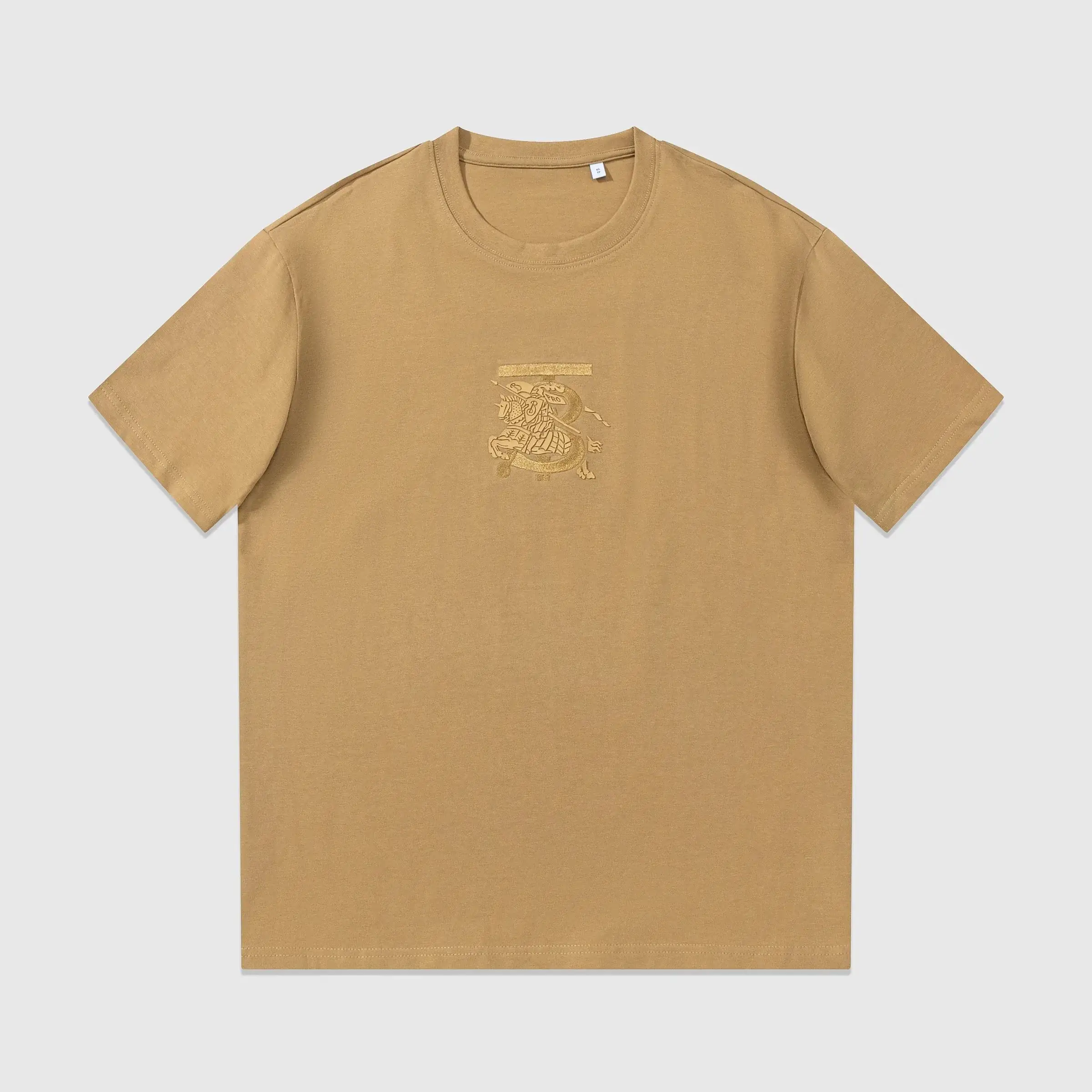 Burberry Equestrian Knight Embroidered T-Shirt Camel
