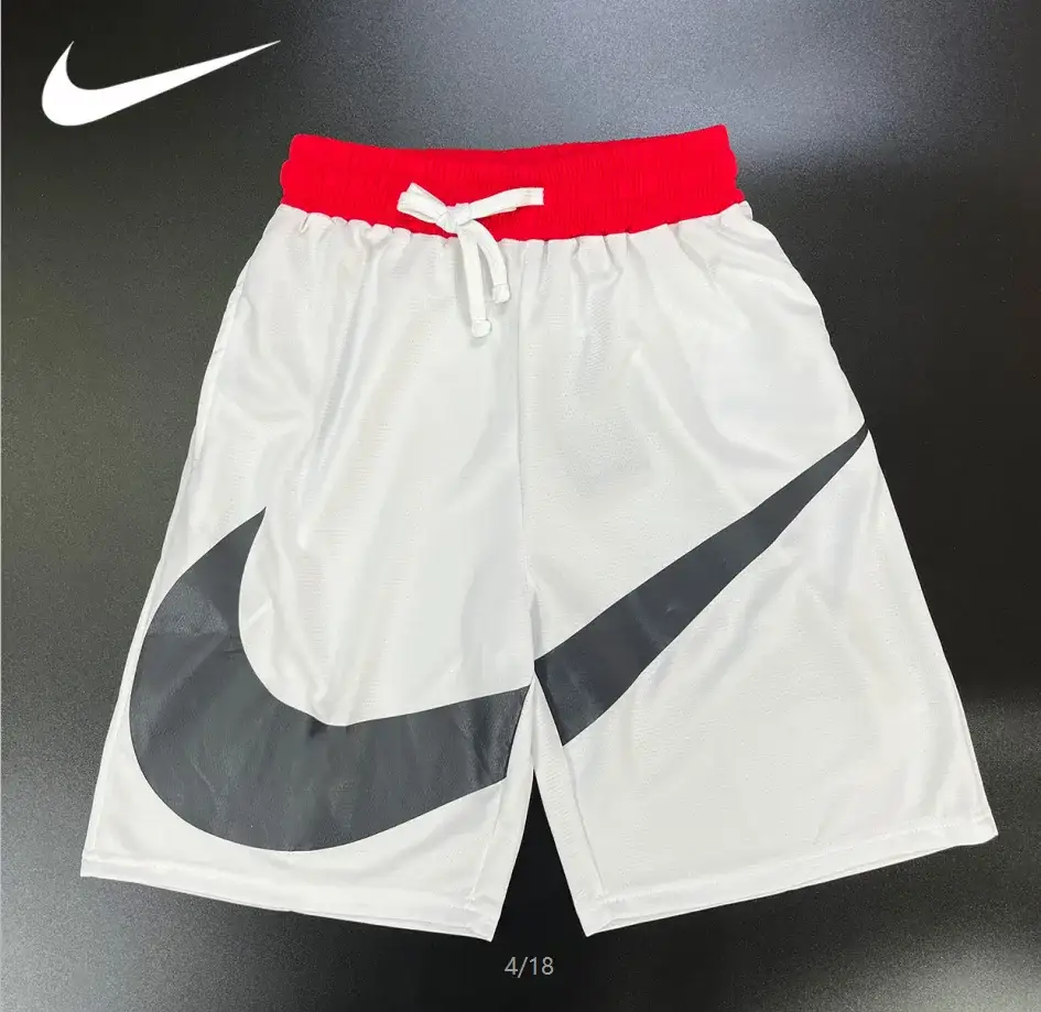 Nike Big Swoosh White Red Shorts