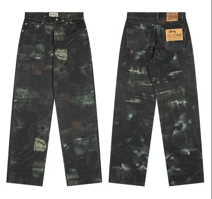 Stussy Big Ol Jean Paint Splatter Black