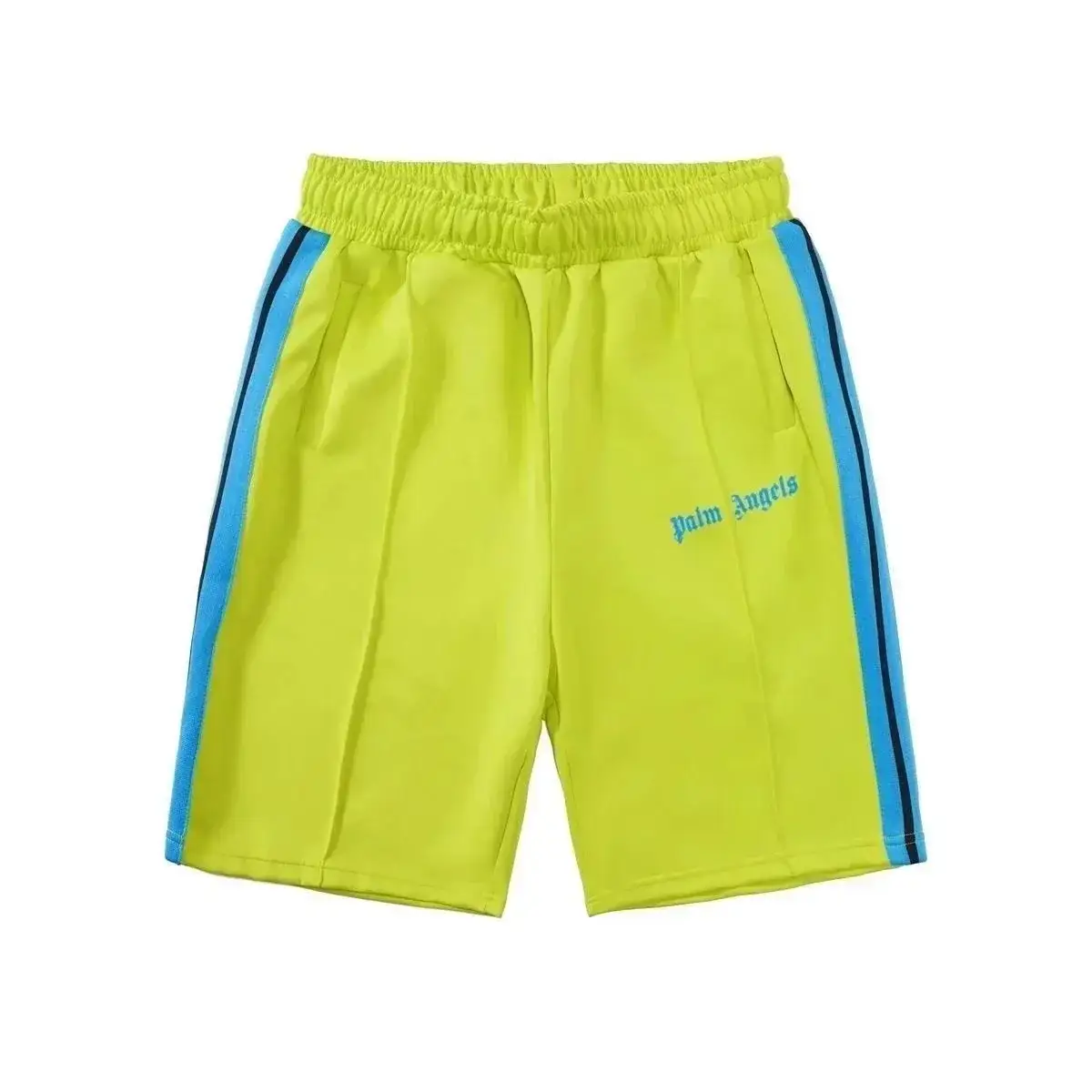 Palm Angels Track Shorts Neon Yellow Blue