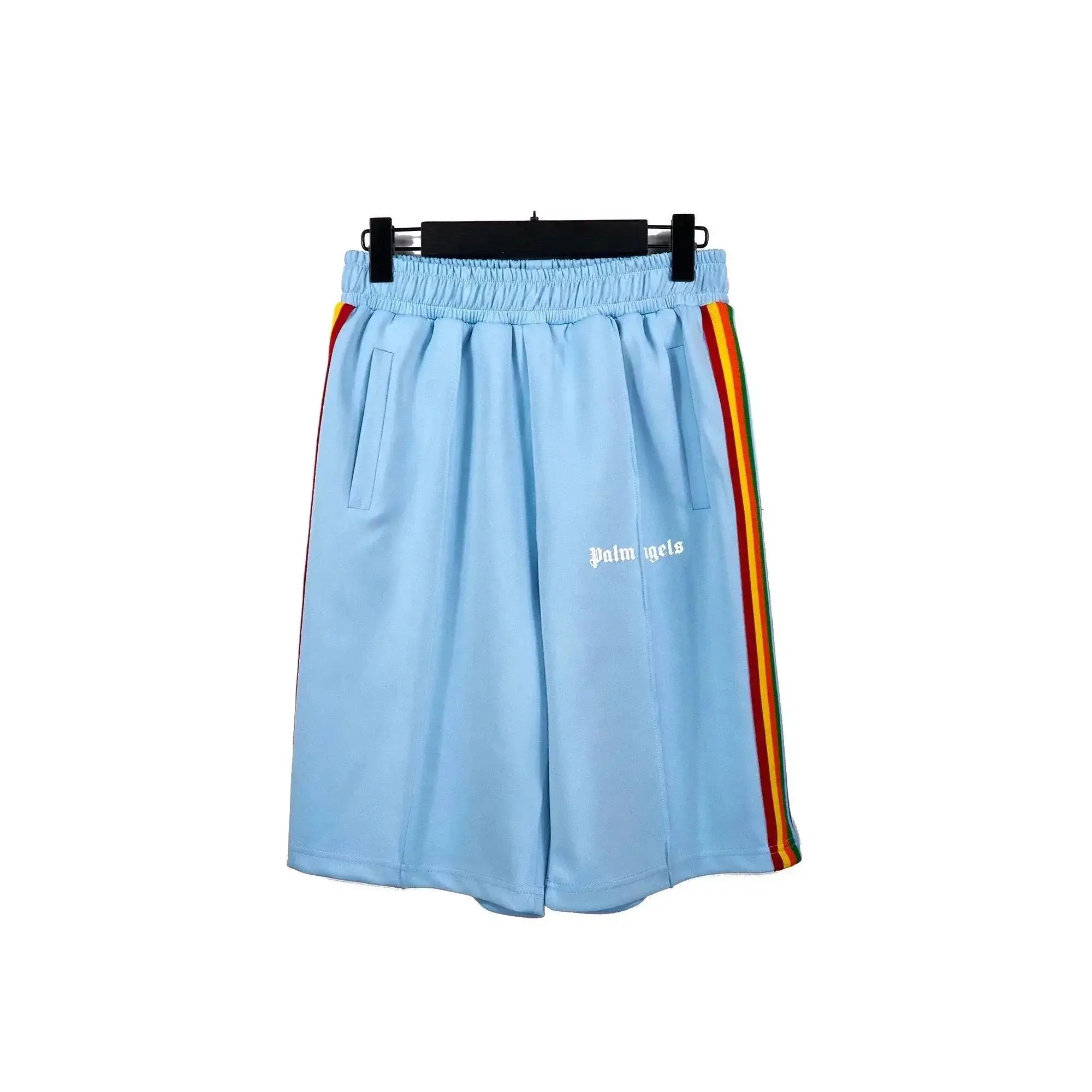 Palm Angels Rainbow Track Shorts Light Blue