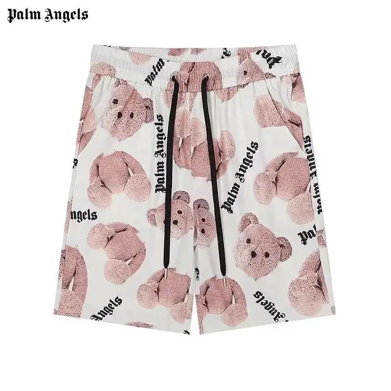 Palm Angels Bear Track Shorts White Pink