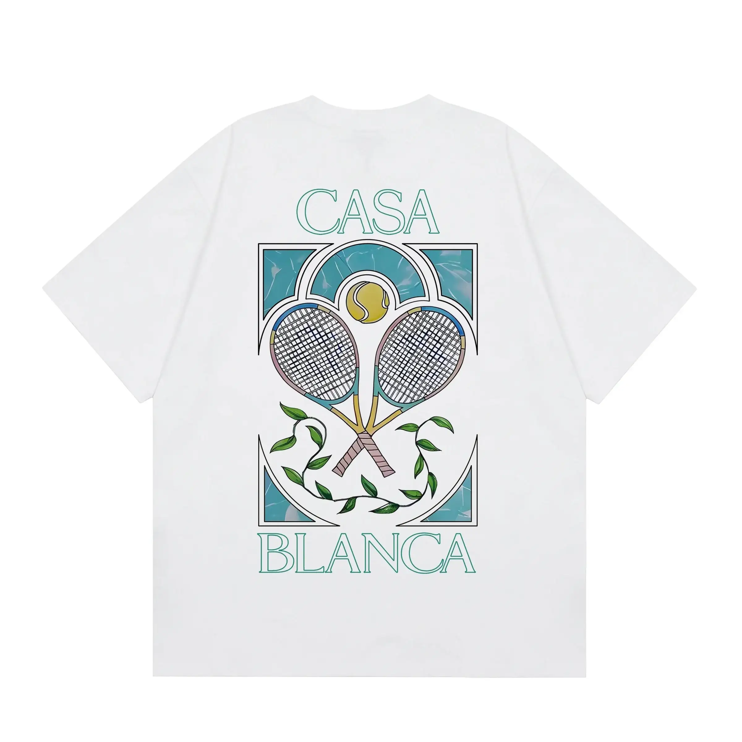 Casablanca Tennis Racket Graphic T-Shirt White