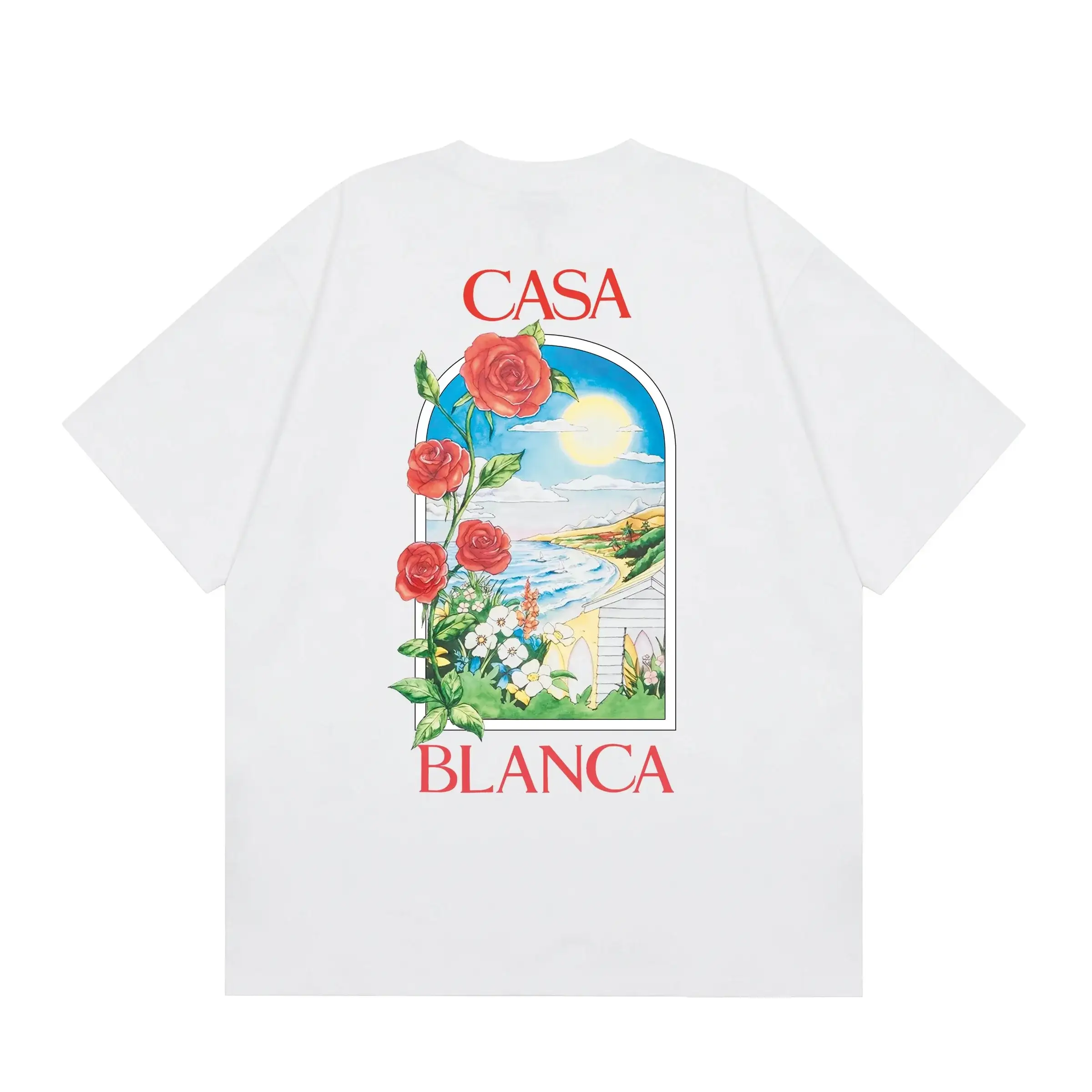 Casablanca Rose Garden Arch Graphic T-Shirt White