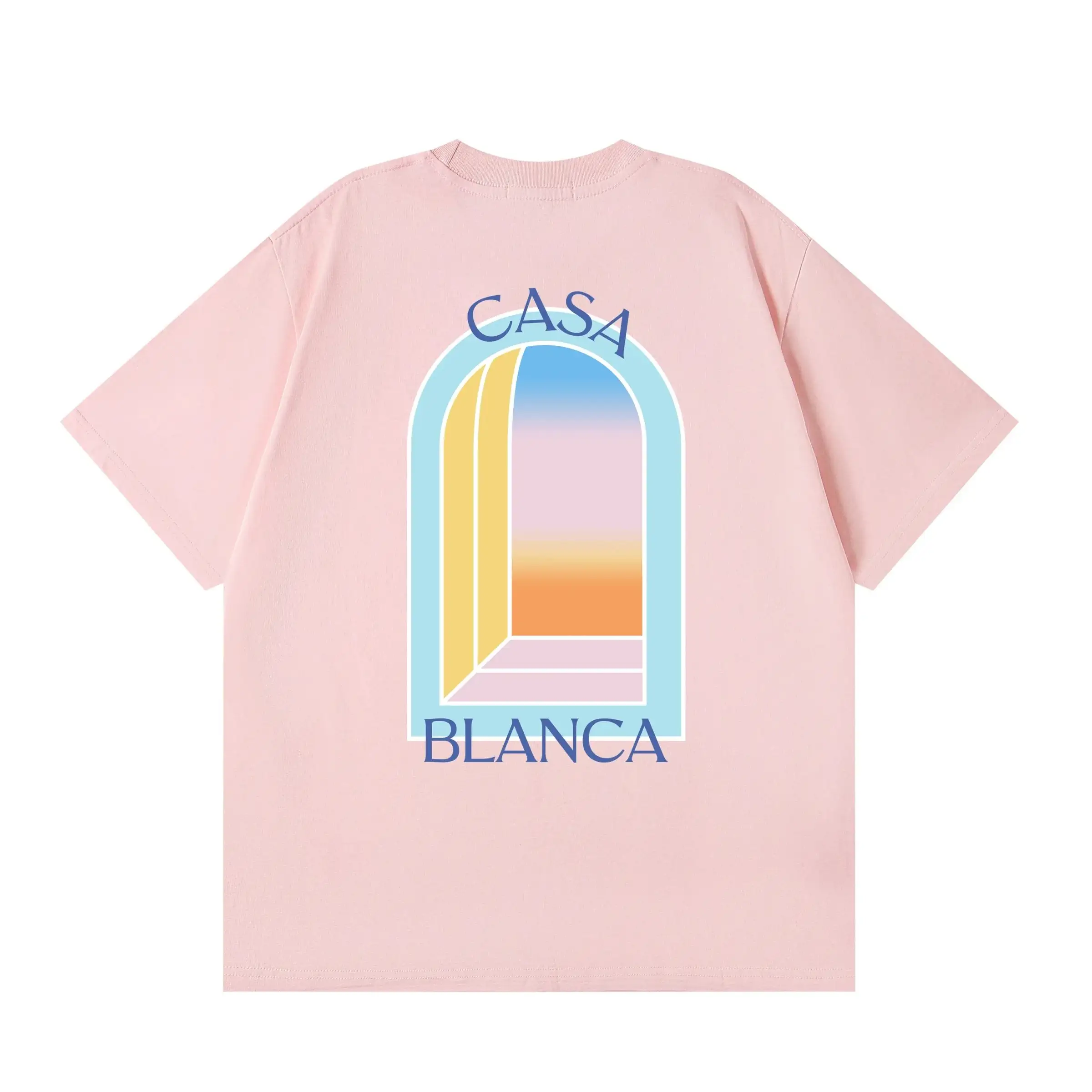 Casablanca Sunset Arch Graphic T-Shirt Pink